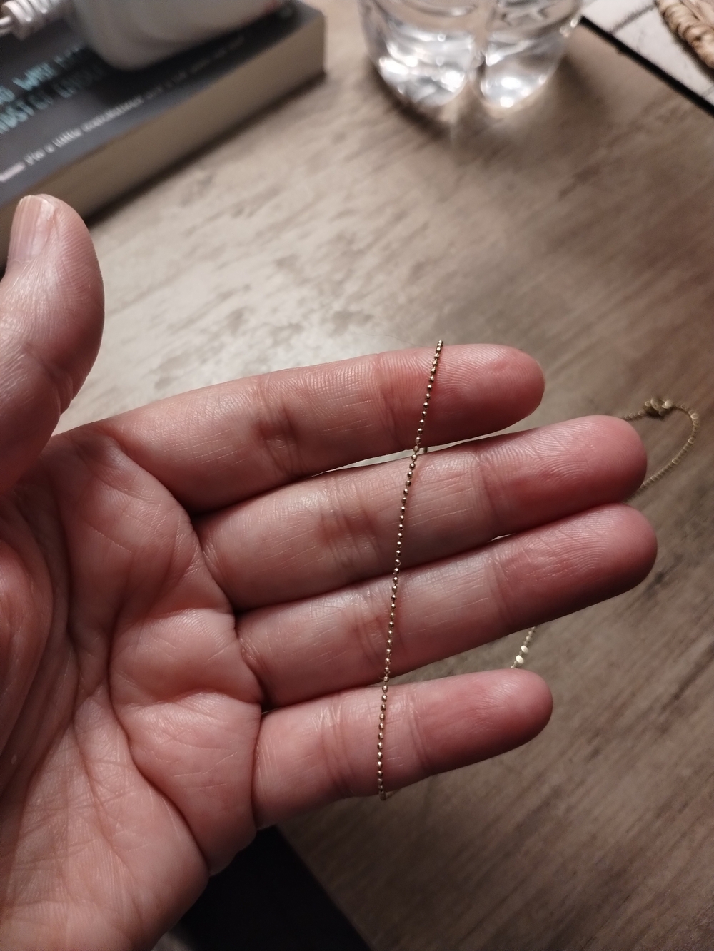 Gold Bead Chain Necklace - Women's Jewelry Sparkle Bead Chain